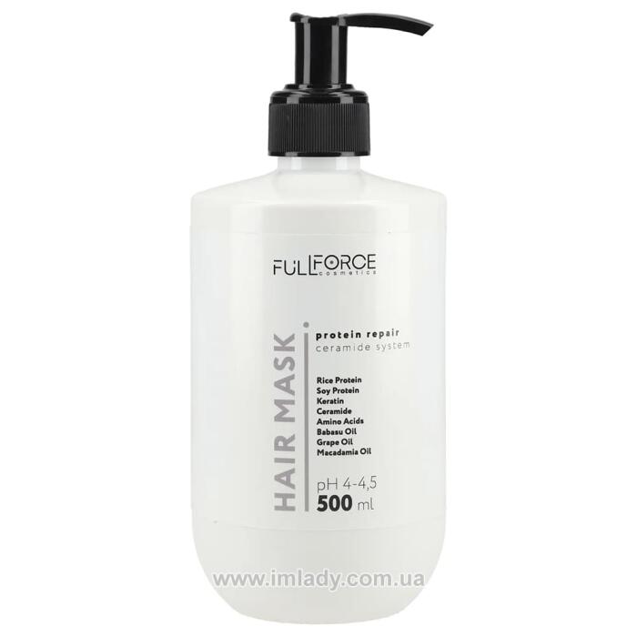 Відновлююча протеїнова маска для волосся Full Force protein repair ceramide system 500 мл